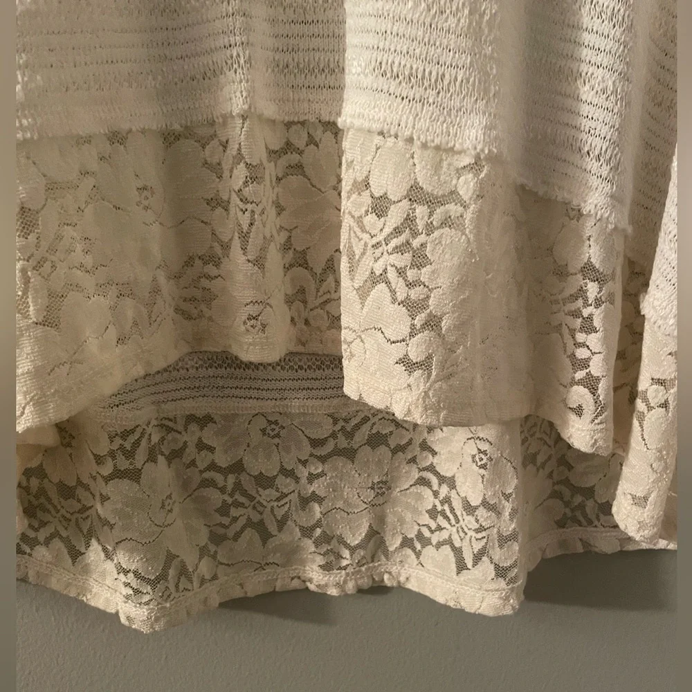 Lace Trimmed White Sweater